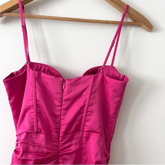 Oh Polly Timeless Ruched Satin Mini Dress - Picture 7 of 8